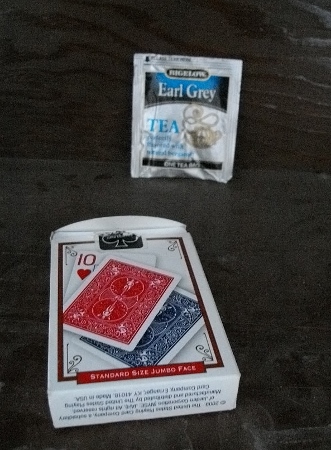 And what western cabin doesn't have playing cards? And highbrow tea too!