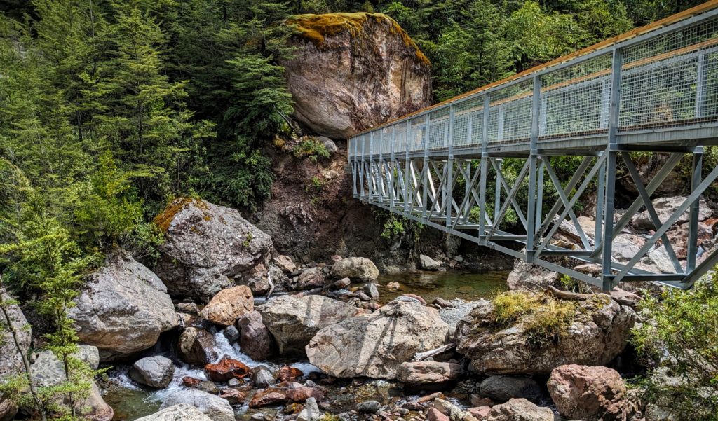 This bridge seems to end at a boulder!
